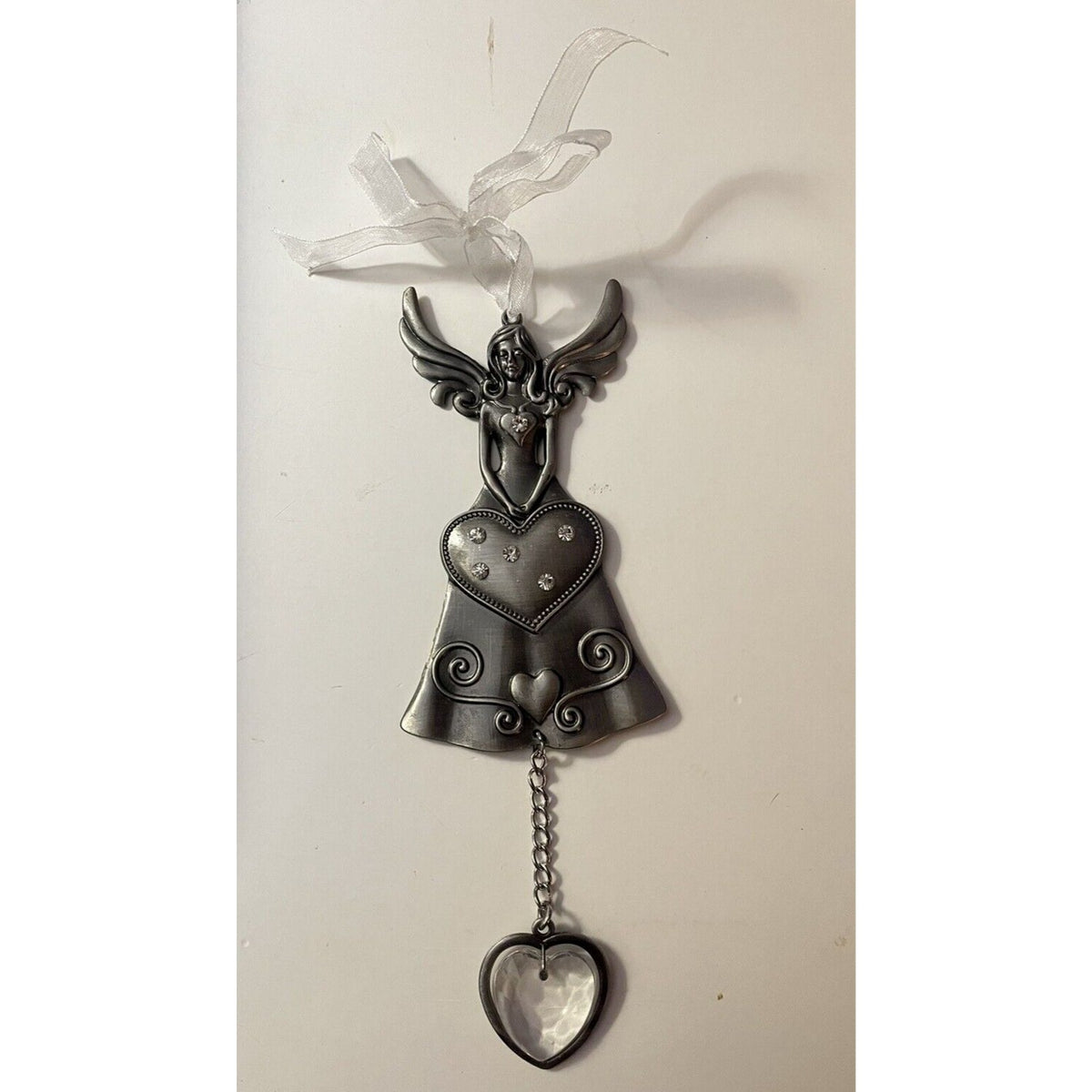 Ornament Dream Angel Suncatcher Hanging Ornament Yellow Stone Elegant Silver