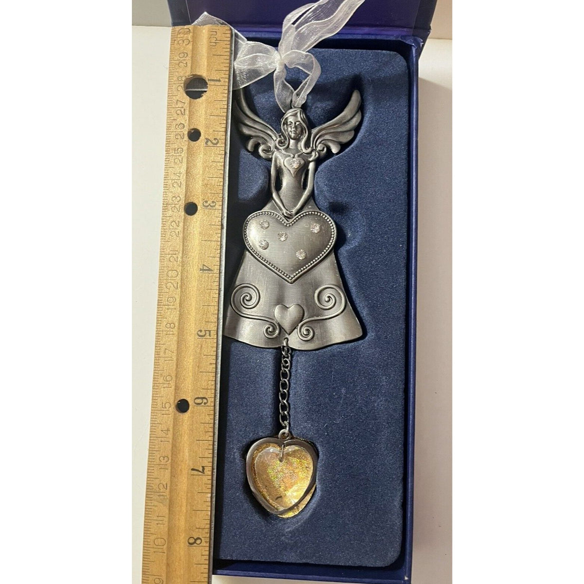 Ornament Dream Angel Suncatcher Hanging Ornament Yellow Stone Elegant Silver