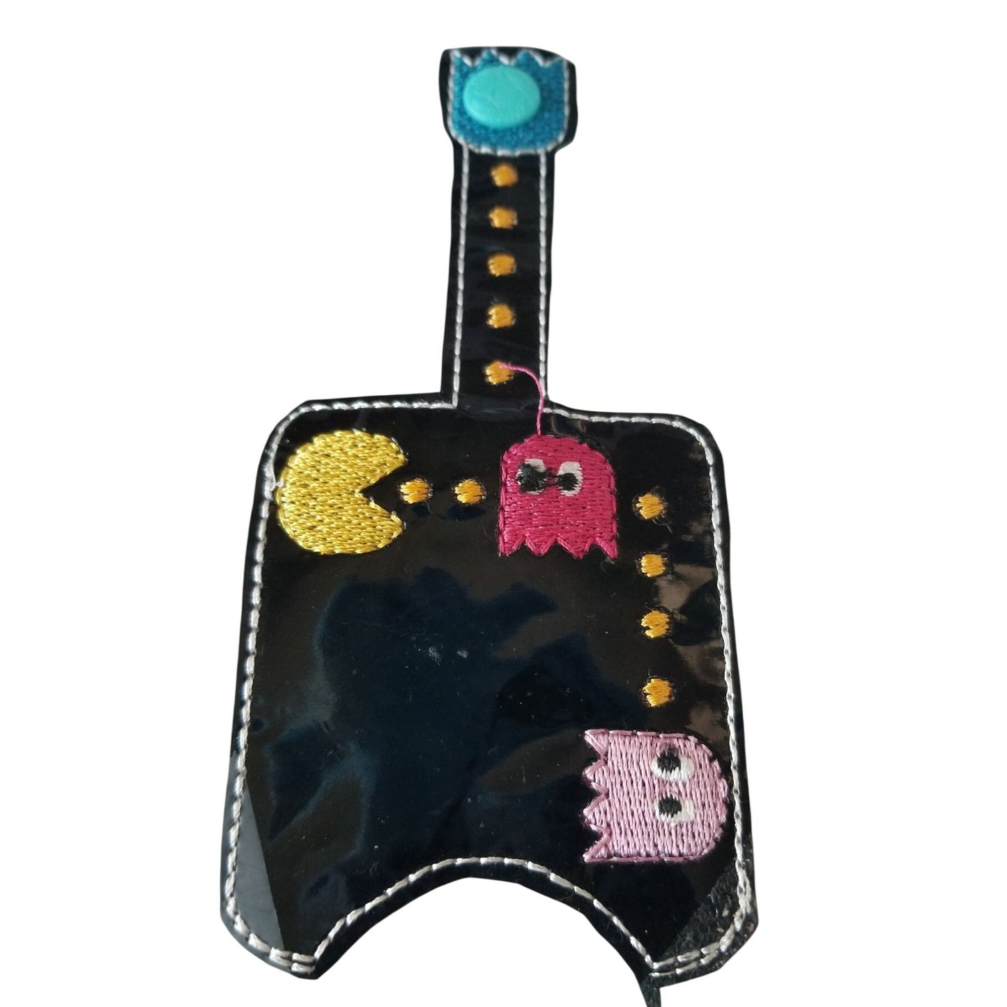 Bath & Body Works 1 oz Hand Sanitizer Set of 5 Pac Man Embroidered Faux Leather Holder