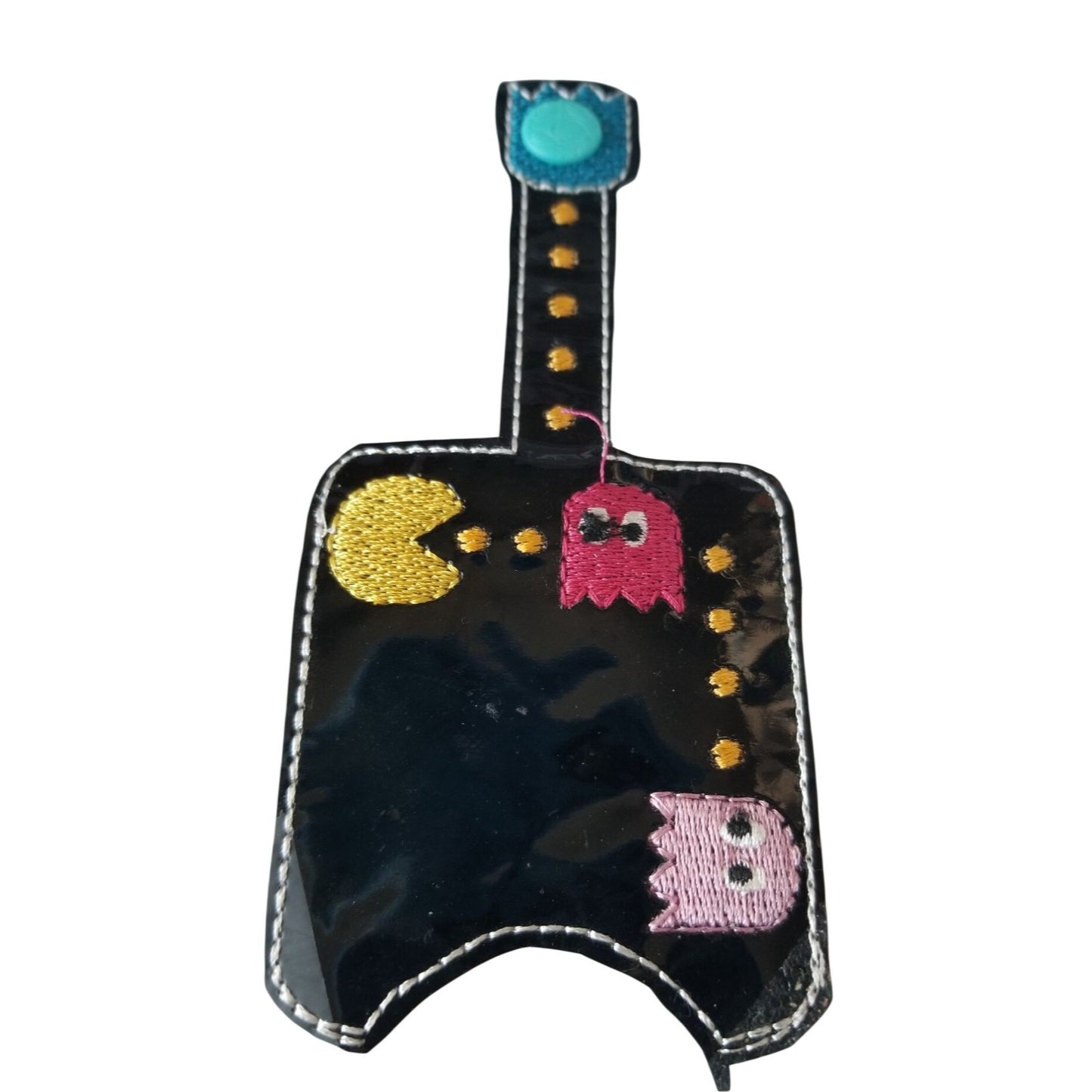 Bath & Body Works 1 oz Hand Sanitizer Set of 5 Pac Man Embroidered Faux Leather Holder