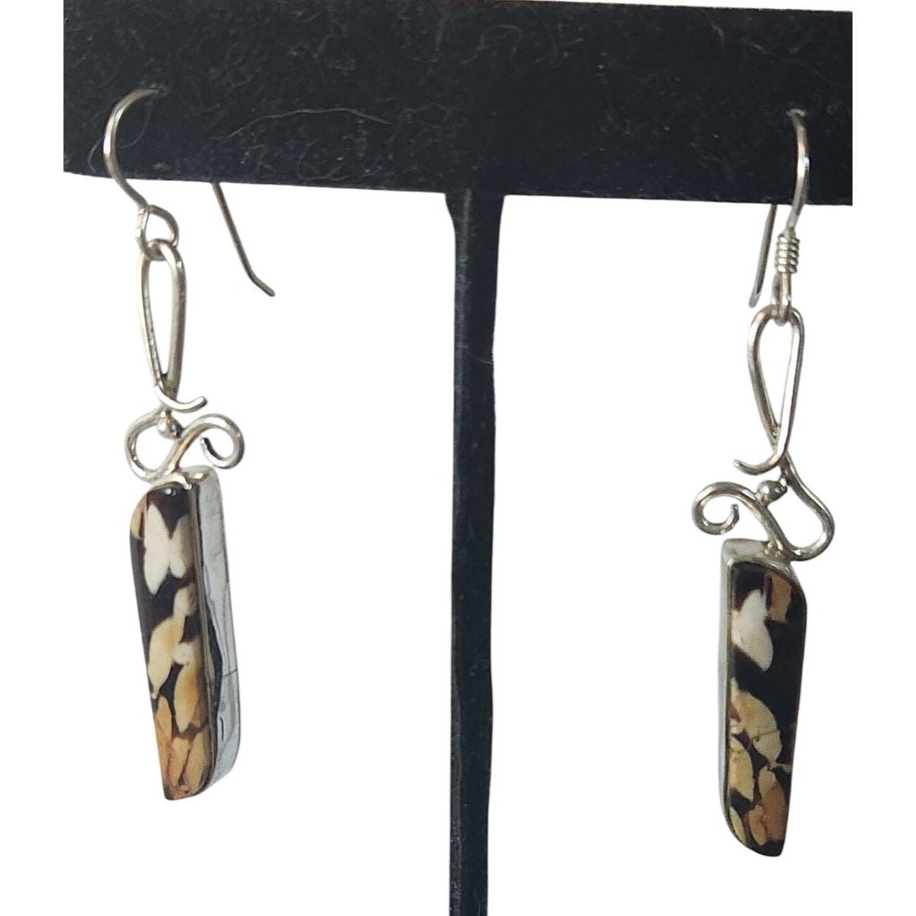 Earrings Peanutwood Silver Post Silver Drop 8.1 gr  Jerry & Fran Harr