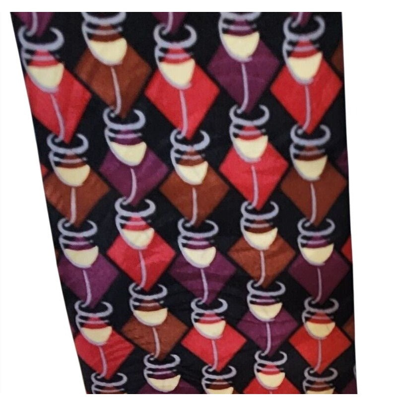 Tie Silk Brand Di Cravatte Stacked Wine Glasses Tiles 56" x 4"  100% Silk