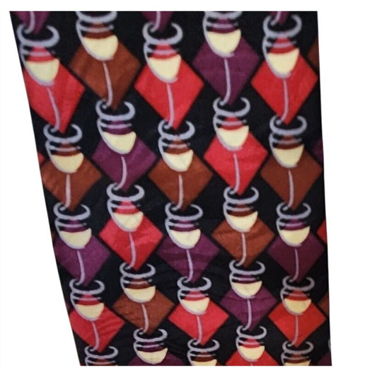 Tie Silk Brand Di Cravatte Stacked Wine Glasses Tiles 56" x 4"  100% Silk