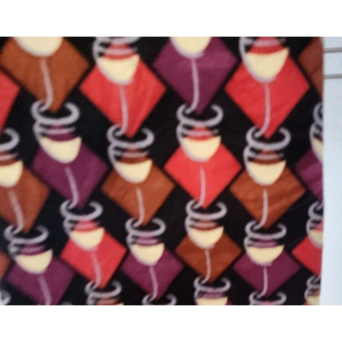 Tie Silk Brand Di Cravatte Stacked Wine Glasses Tiles 56" x 4"  100% Silk