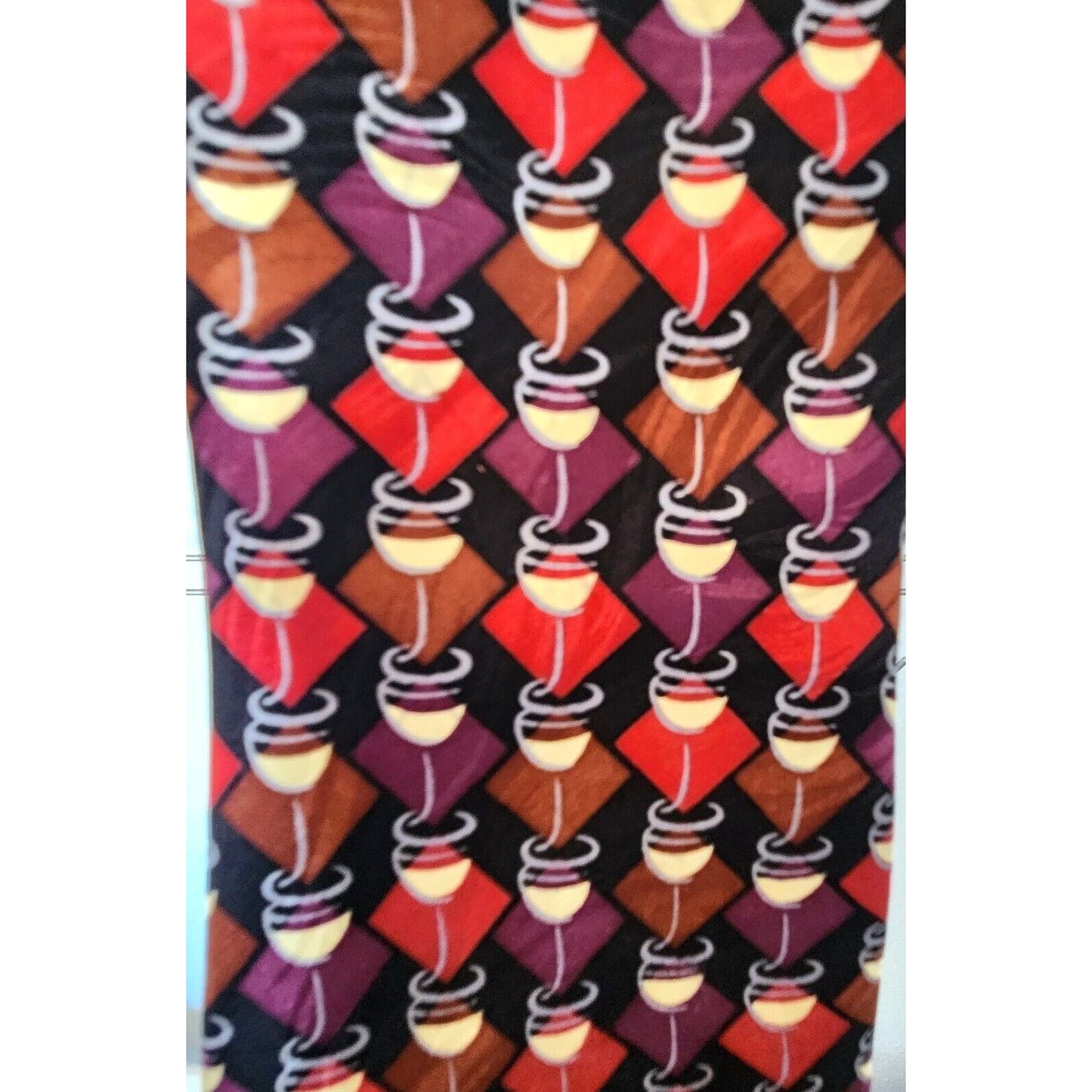Tie Silk Brand Di Cravatte Stacked Wine Glasses Tiles 56" x 4"  100% Silk
