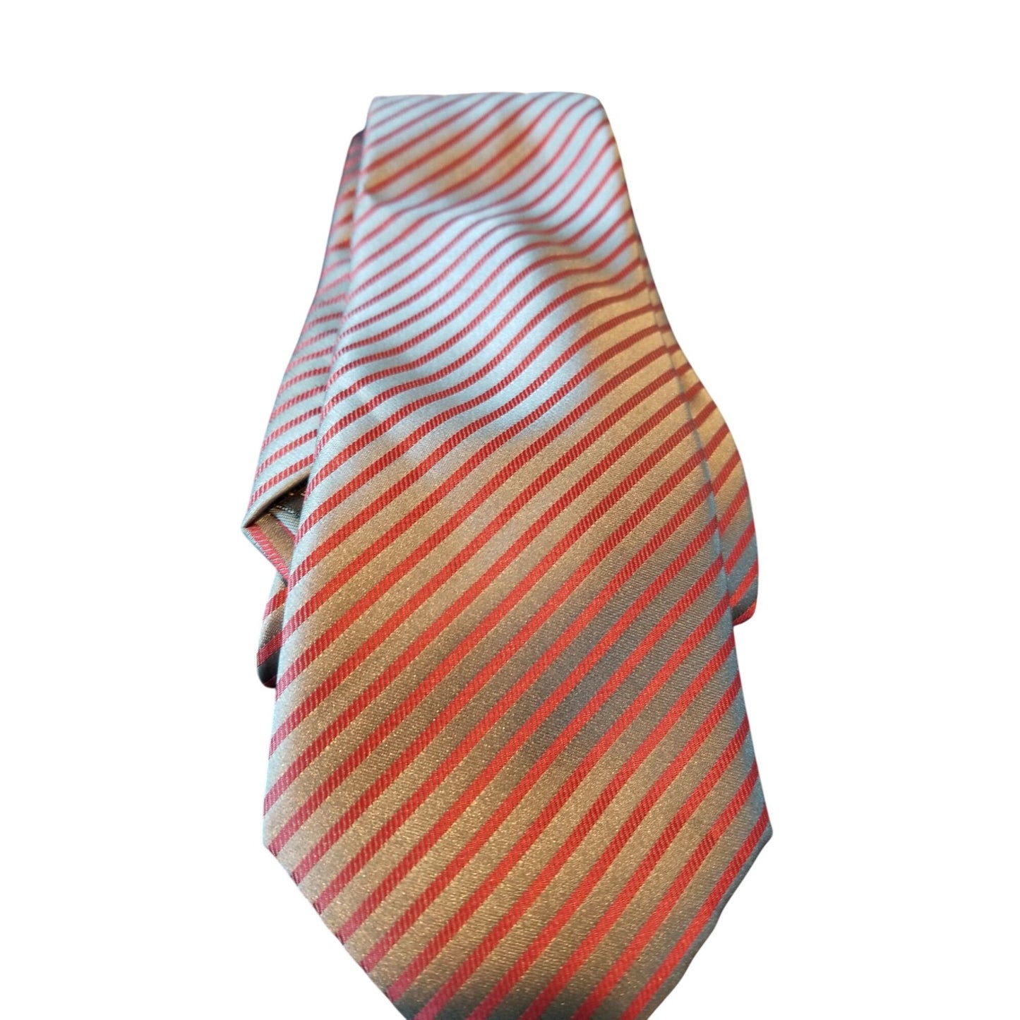 Tie R Classics London Red Silver Stripes # 113   3" x 60"