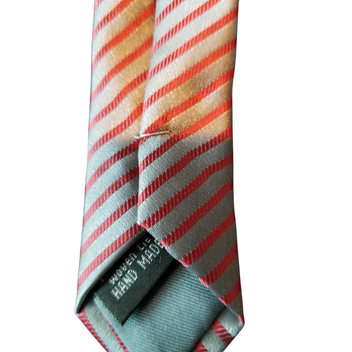 Tie R Classics London Red Silver Stripes # 113   3" x 60"