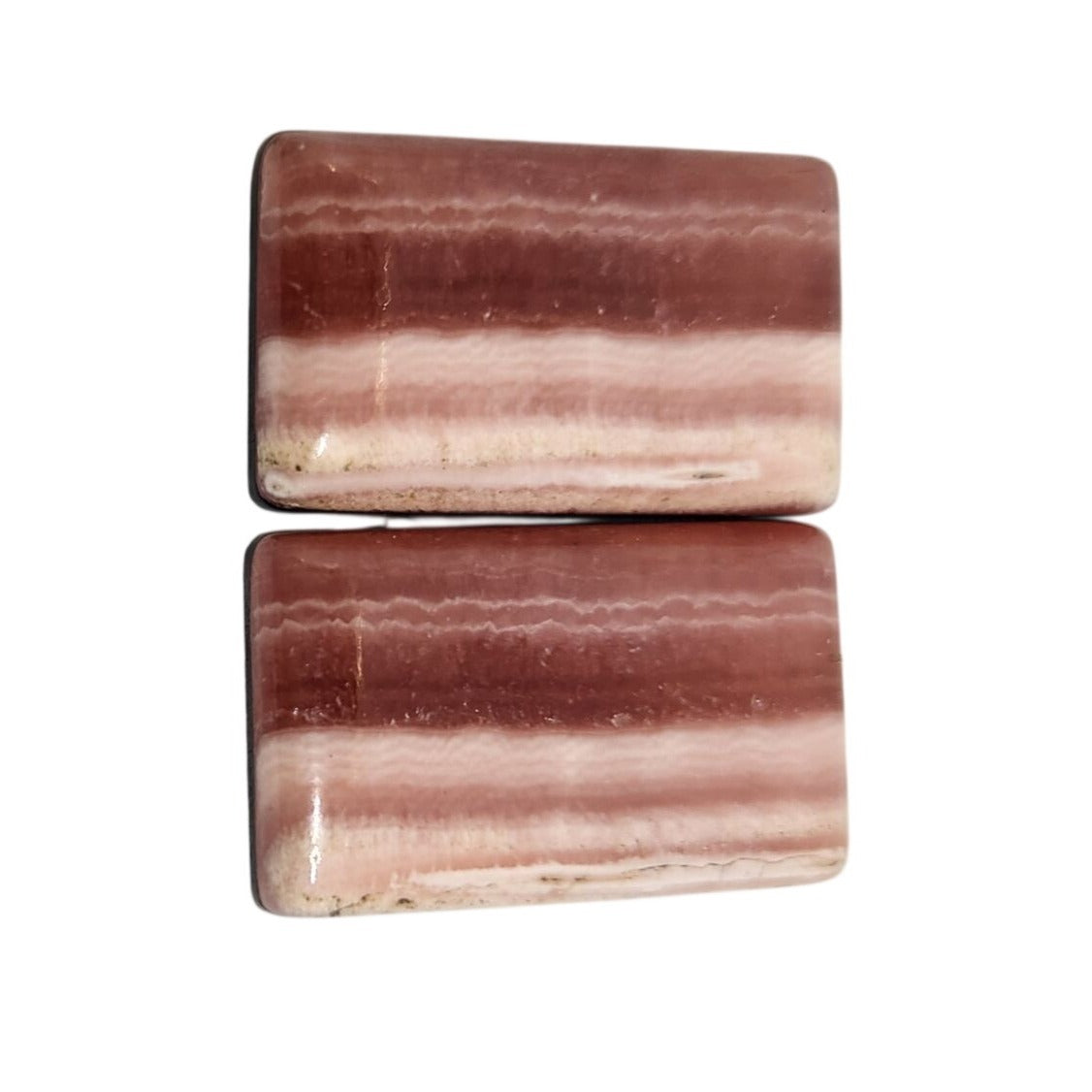 Gemstone Loose Matched Pair Rhodochrosite Crystal Pink Stripes 23.5 ct  5.1 gr