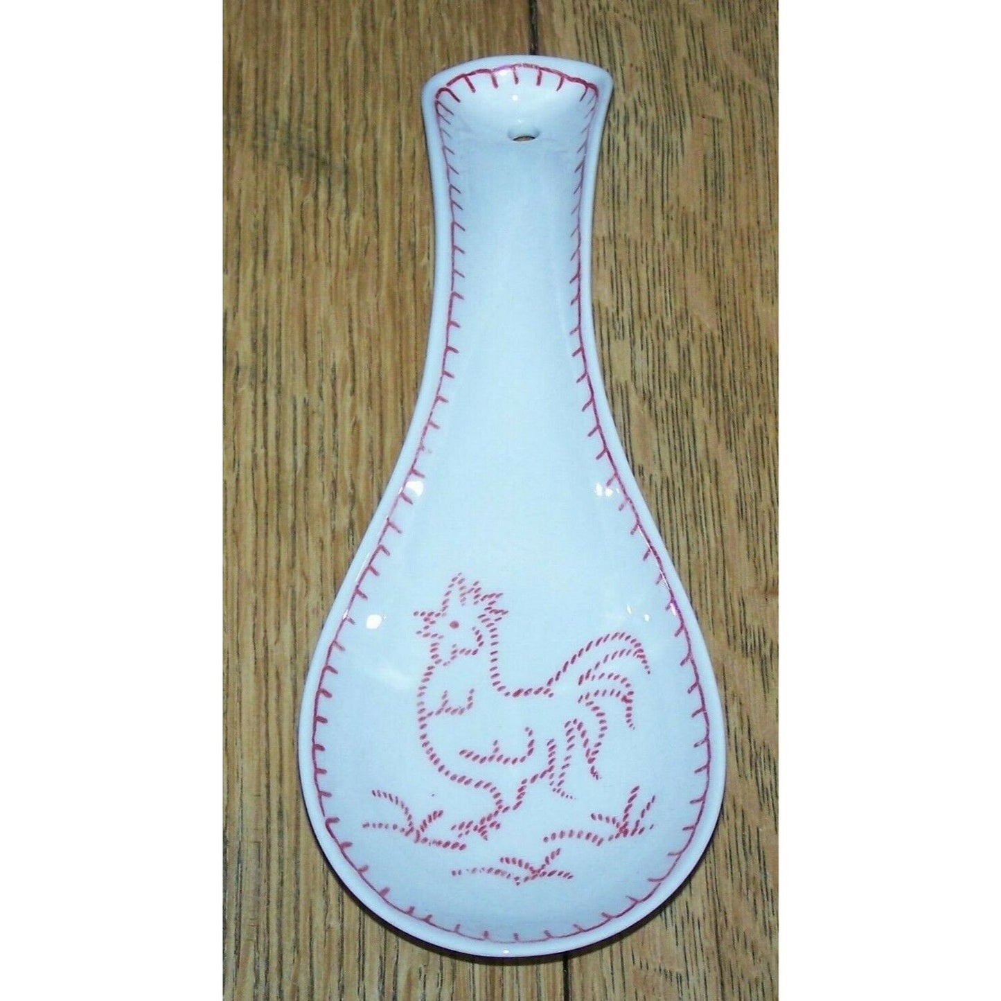 Kitchen Spoon Rest Rooster Ceramic Andrea by Sadek 8 1/2" Hanging or Counter