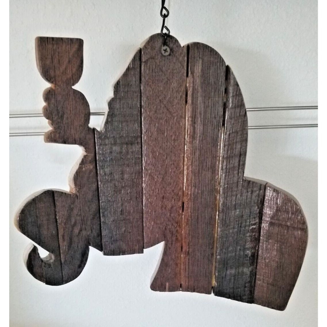 Wood Sign Halloween Wasted Mae Wine Bottle Ghost Red Wine Glass Live once Hanger