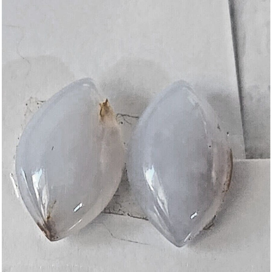 Gemstones Matched Pair Moon Stone 4.1 gr Earrings Size 25 mm x 14 mm 21 ct
