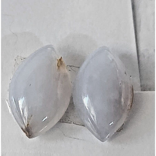 Gemstones Matched Pair Moon Stone 4.1 gr Earrings Size 25 mm x 14 mm 21 ct