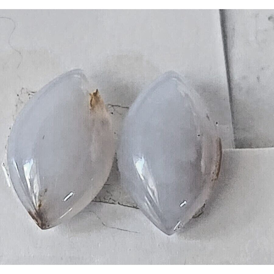 Gemstones Matched Pair Moon Stone 4.1 gr Earrings Size 25 mm x 14 mm 21 ct