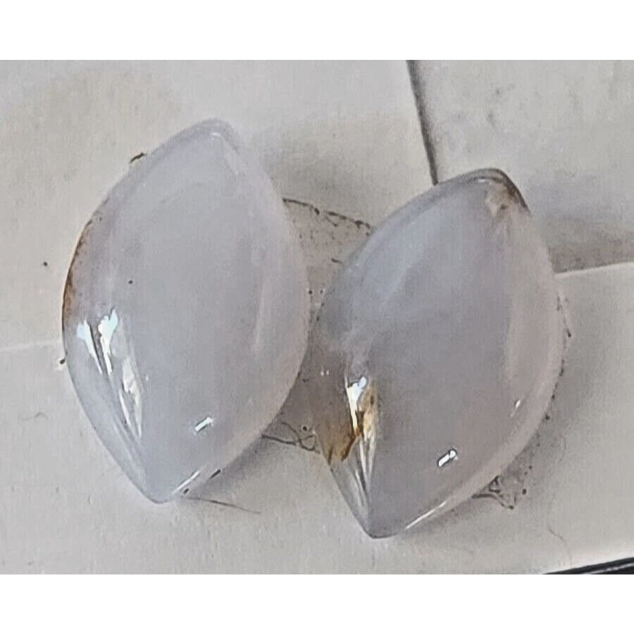 Gemstones Matched Pair Moon Stone 4.1 gr Earrings Size 25 mm x 14 mm 21 ct