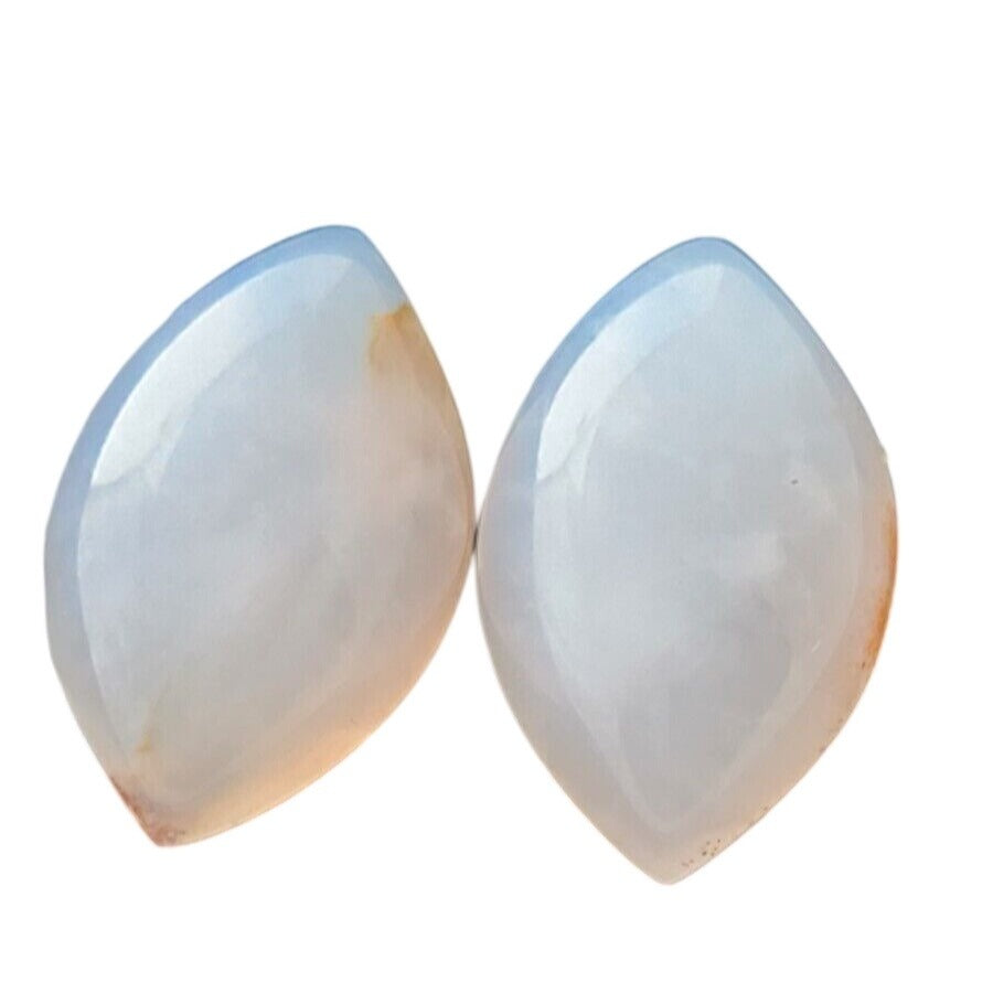 Gemstones Matched Pair Moon Stone 4.1 gr Earrings Size 25 mm x 14 mm 21 ct