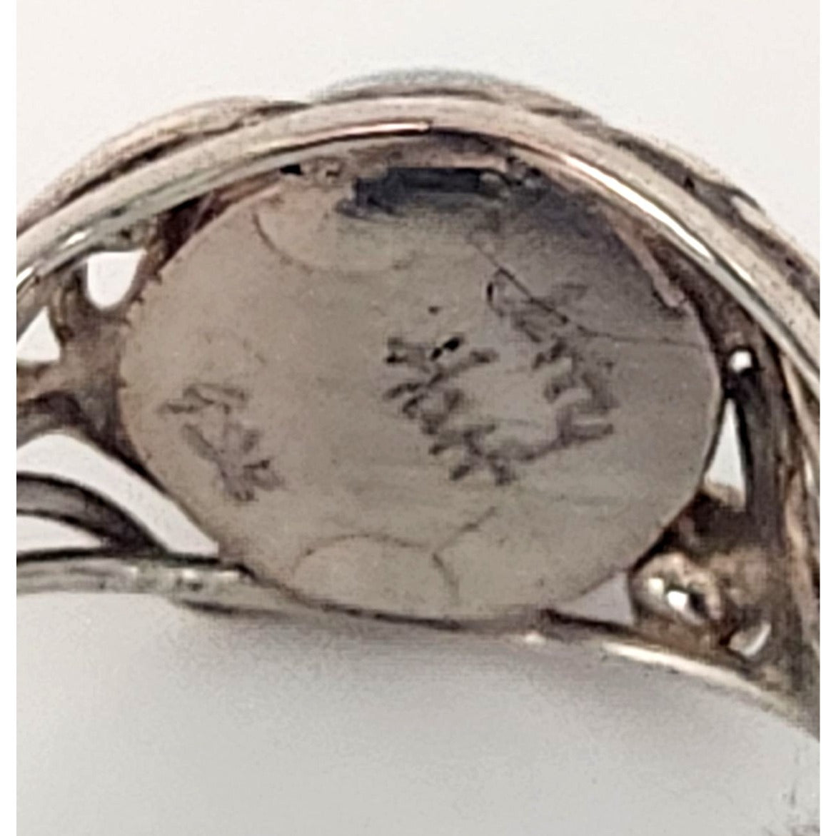 Ring Blue Chaladony Size 11  Silver 6.3 gr  Jerry Fran Harr  25 mm  10 mm Stone