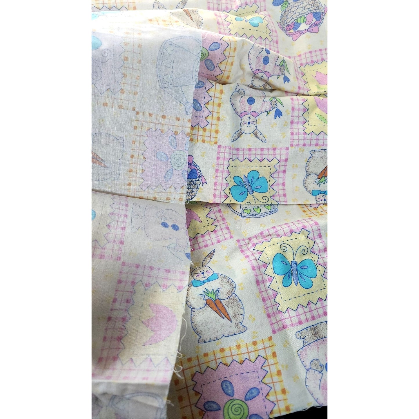 Material Yellow Easter Stiches # 6608 Spring Industries 44 x 40  Cotton Fabric Crafting Clothing Quilting