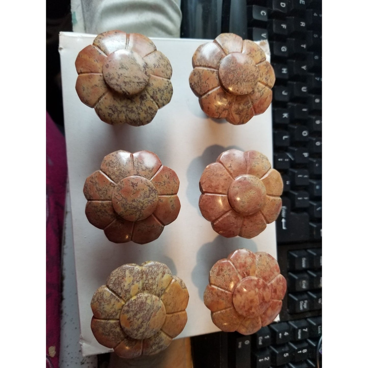 Vintage Draw Pulls Natural Stone By Tradewinds Design Made In India Set Of 6