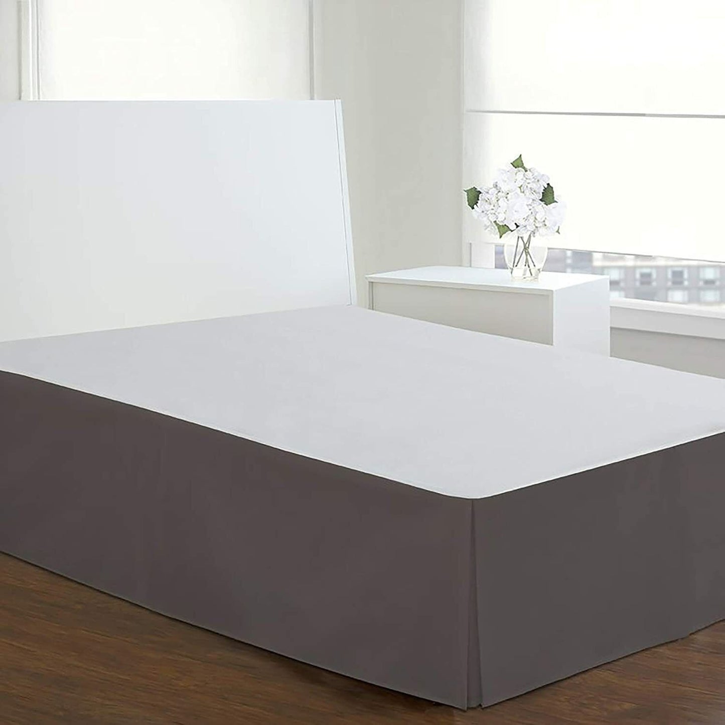 Today’s Home King Bed Skirt Brown Microfiber Classic Tailored  Dust Ruffle