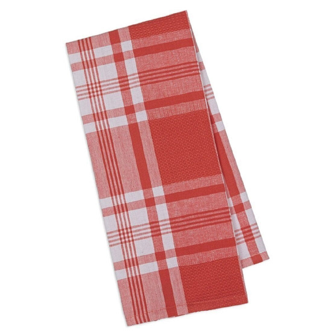 Kitchen Towel Design Import Red White Plaid 18 x 28" 100% Cotton Dishtowel