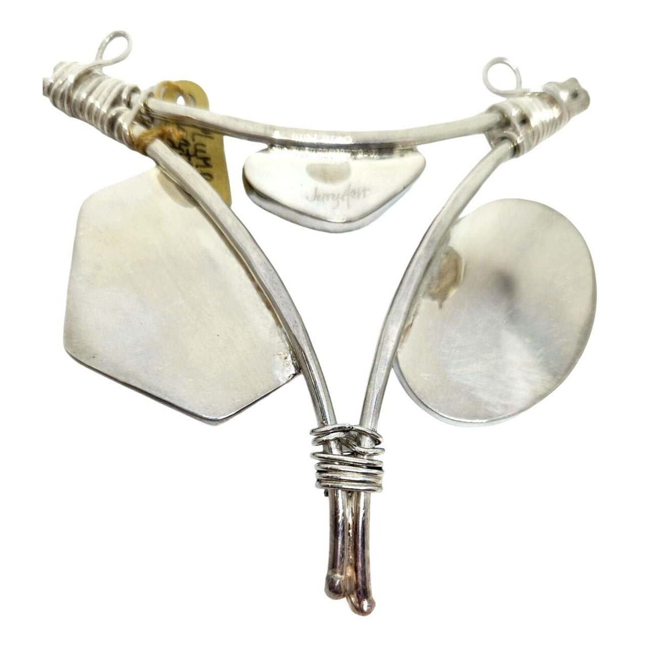 Pendant Plume Agate Druzy Silver 45.8 gr 925 Silver Jerry Fran Harr 85mm x 85mm x 85mm Triangle