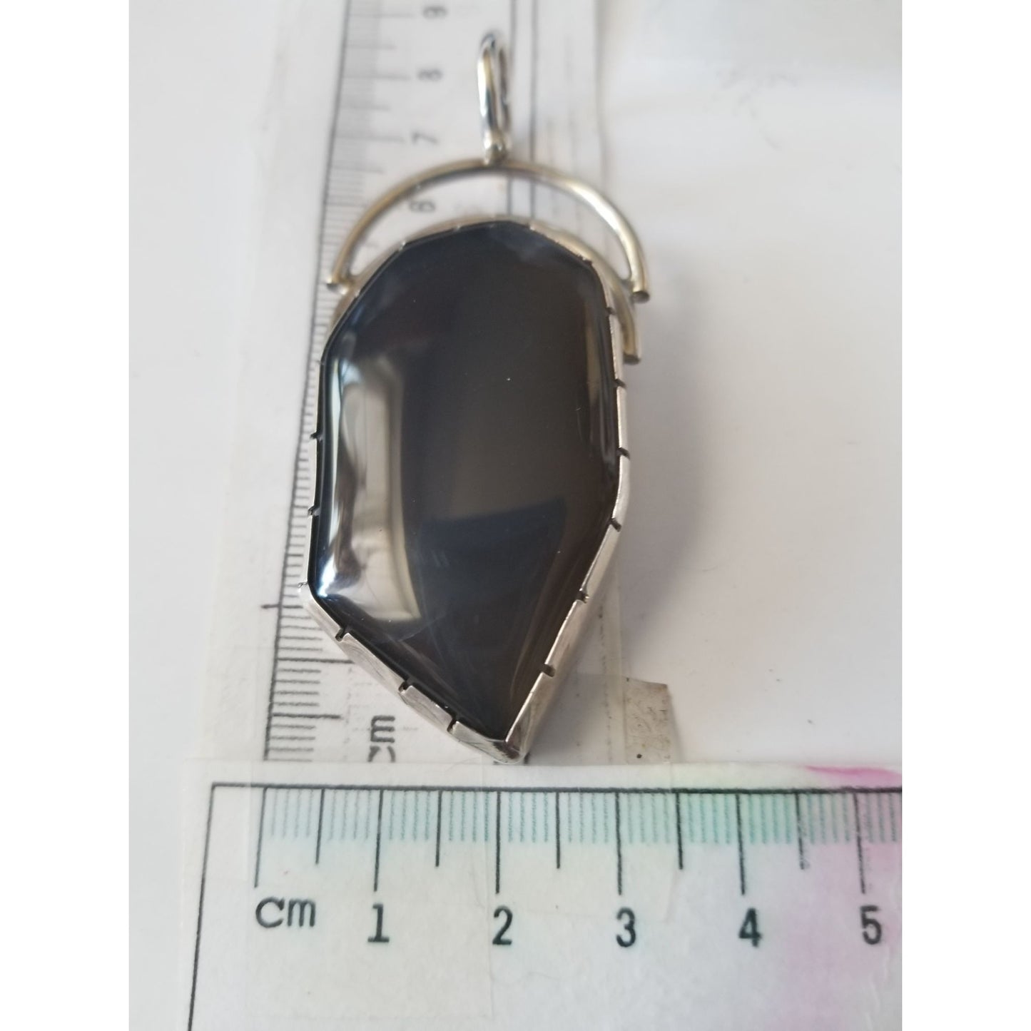 Pendant Dark Lapis 925 Silver 27.8 gr 139 Ct 1.5 cm loop 7 cm