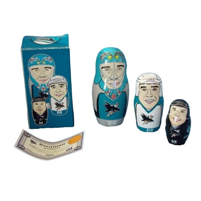 HP 2004 San Jose Sharks NHL Nesting Doll Set Nabokov, Marleau, Stuart