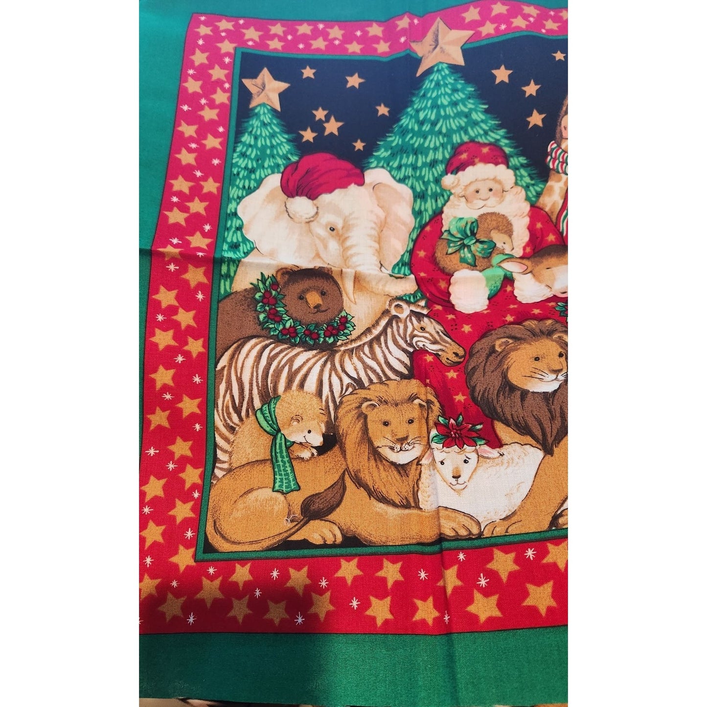Craft Kit Holiday Napkin Panels 10 Pieces 23" x 17" Santa Tree Star Mouse Tiger Lion Elephant Zebra Lamb