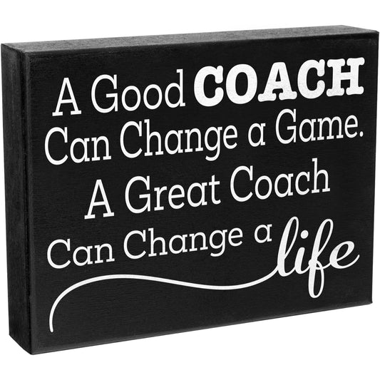 JennyGems A Good Coach Can Change a Game, A Great Coach Can Change a Life Wooden Sign, Gift for Coach, Sports Coach Gifts, Made in USA