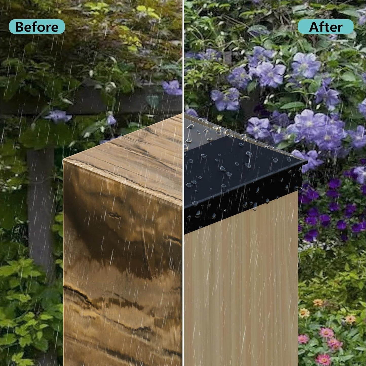 4X4 Post Caps for 3.5inx3.5in Wood Fence Post, Water-Proof UV-Proof Weather Resistance Durable PP Plastic Decking Post Top Cap Cover with Mo