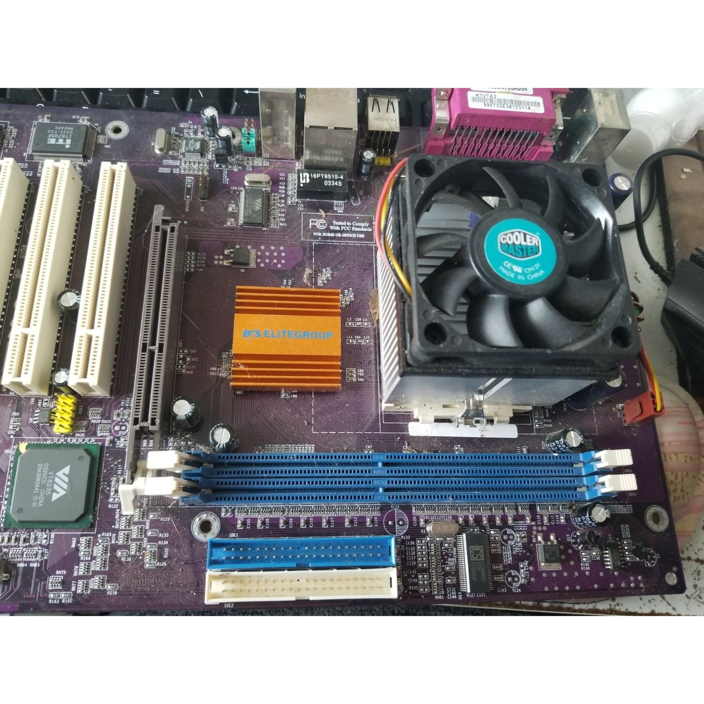 Computer Ecs Elitegroup K7VTA3 Ver 8.0 Motherboard With Cooler Master Fan Socket A AMD Support