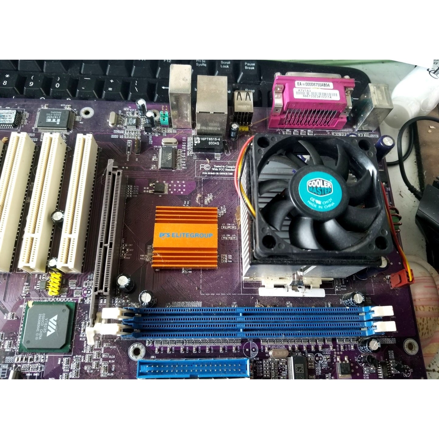 Computer Ecs Elitegroup K7VTA3 Ver 8.0 Motherboard With Cooler Master Fan Socket A AMD Support