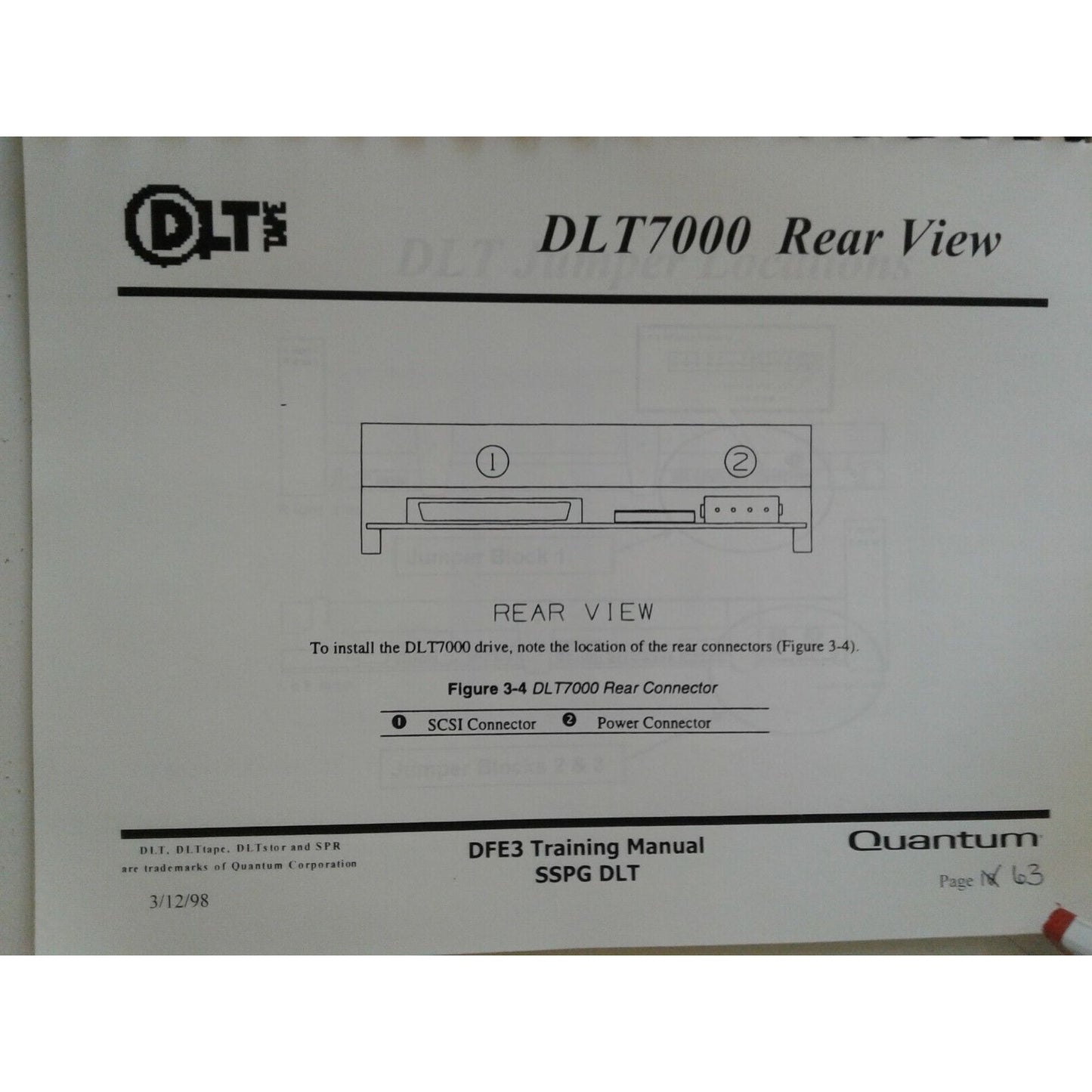 Computer DLT Applications and Integration  DFE3 Training Manual SSPG DLT Quantum 1998
