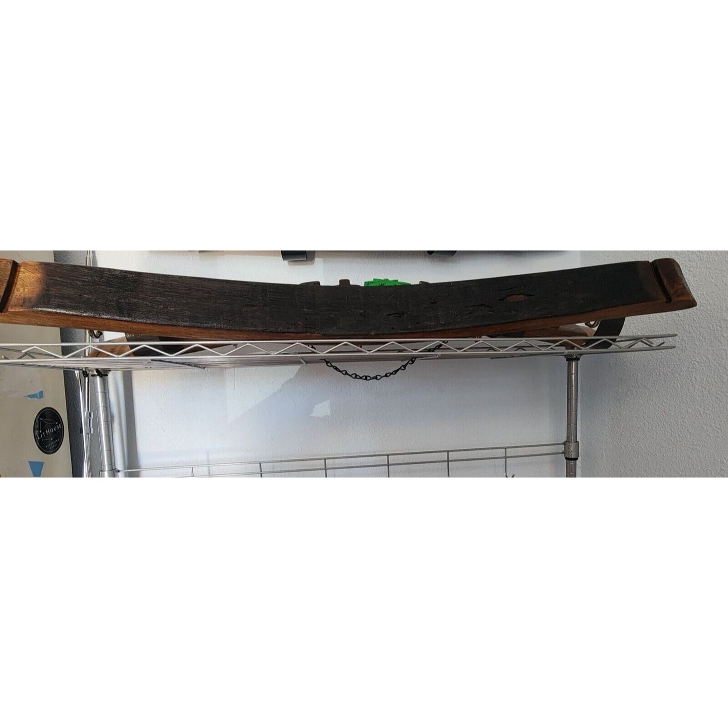 Wood Coat Rack 5 Hooks Made from Wine Barrel Stave 33 1/2 " x 3 "  x 1 "