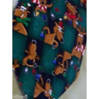 Tie 100 % Silk  Happy Reindeer Scarf Special Ties Neck Tie Holiday Bulbs Lights