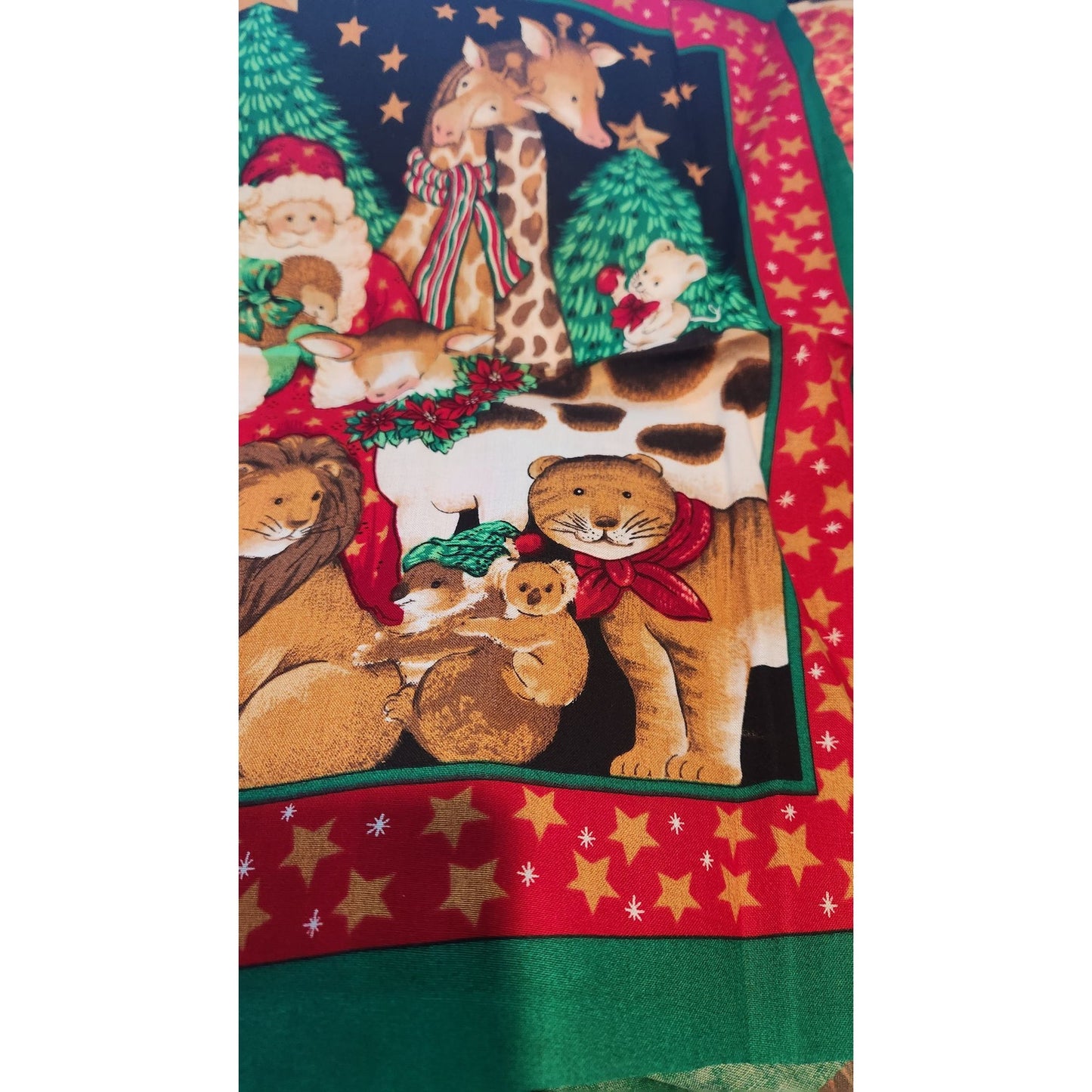 Craft Kit Holiday Napkin Panels 10 Pieces 23" x 17" Santa Tree Star Mouse Tiger Lion Elephant Zebra Lamb