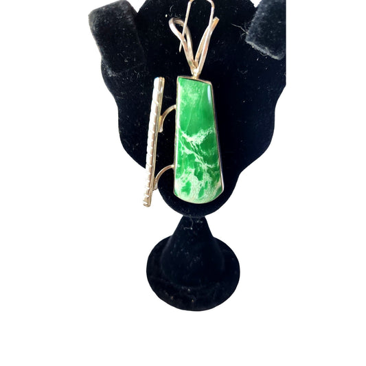 Pendant 925 Silver and Australian Variscite 14.4 Grams Jerry Harr 30 mm x 18 mm Stone