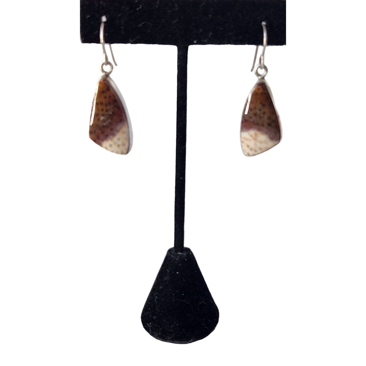 Earrings 925 Silver and Palmwood Silver Hooks Handmade One of a kind Jerry Harr