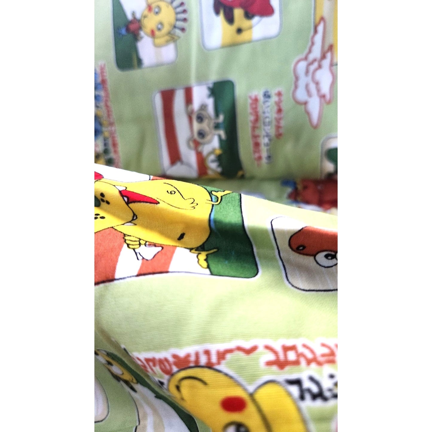 Material Green Cotton Happy Monsters Cartoon blocks 8 yards of 45"   Cotton Fabric Crafting Clothing Quilting