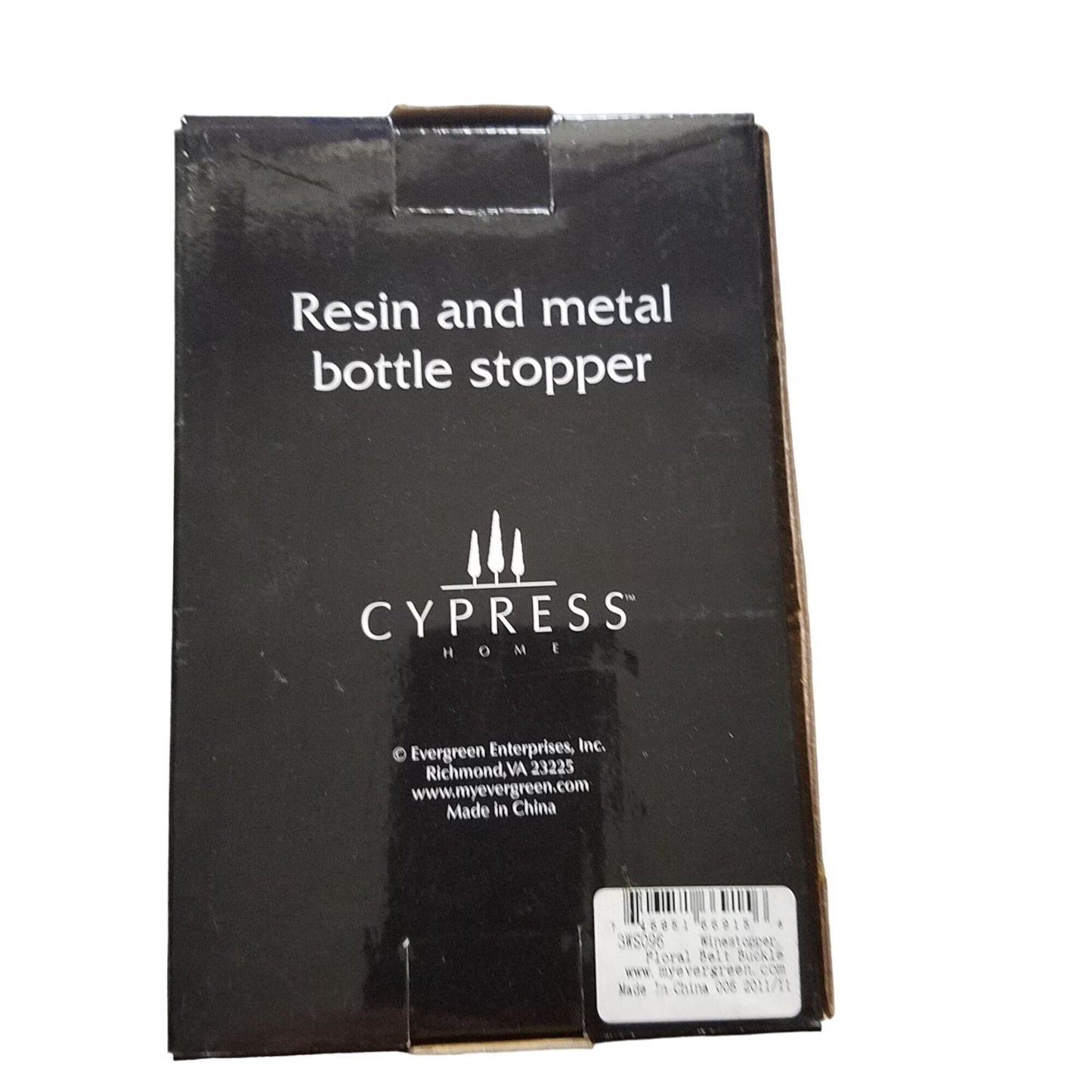 Found Object Wine Bottle Stopper Floral Belt Buckle Oval Resin Metal 5" Tall Top 2 1/2"