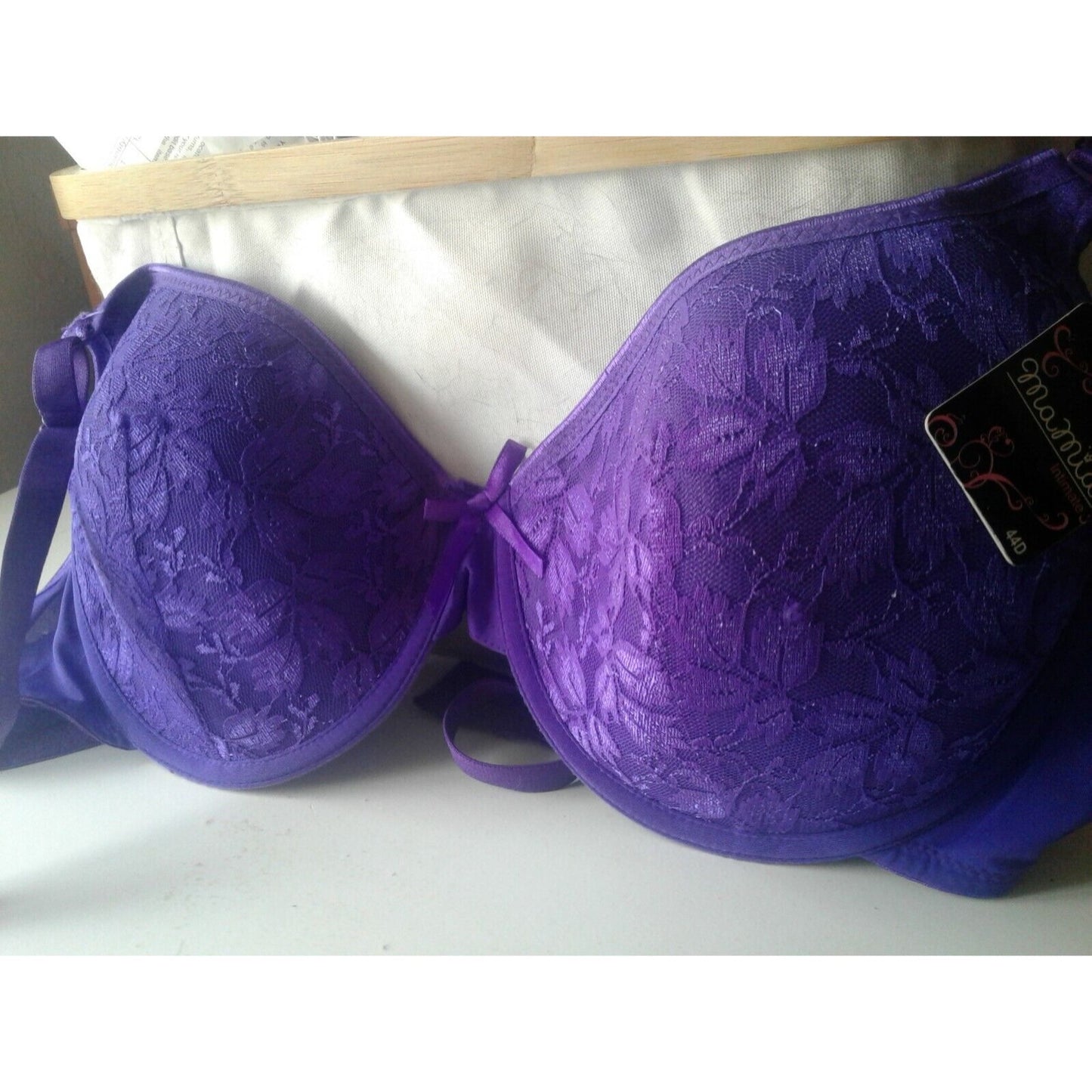 Bra MaMia Size 44 D Purple Lace over light padding underwire