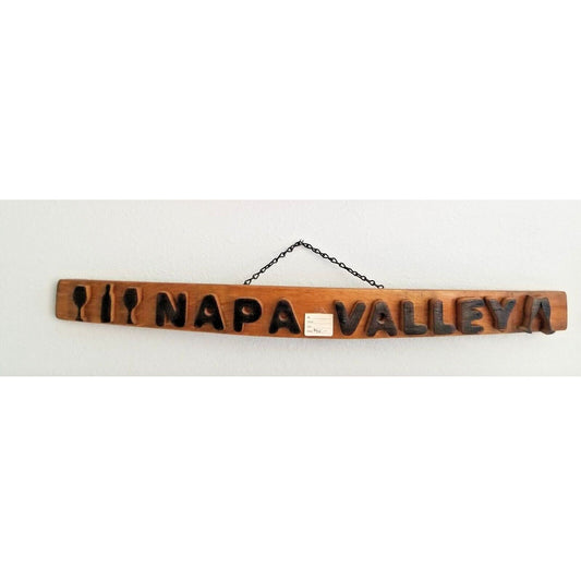 Wood Sign Wine Stave says "Napa Valley ", Wine Bottles Wine Glass Cut from Stave