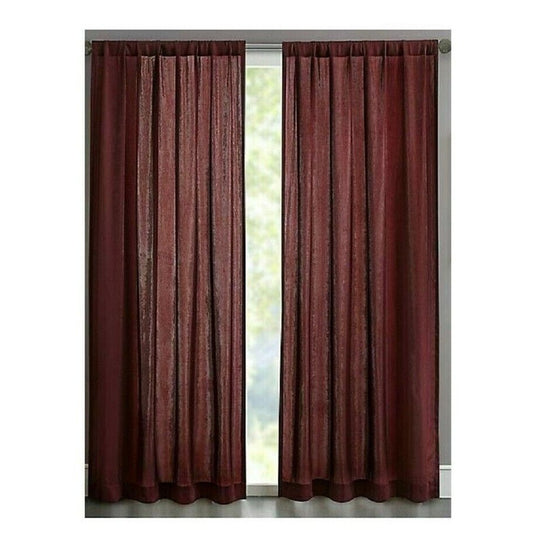 Curtain Matteo 50" x 108" Rod Pocket Sheer Window Curtain Panel - Burgundy