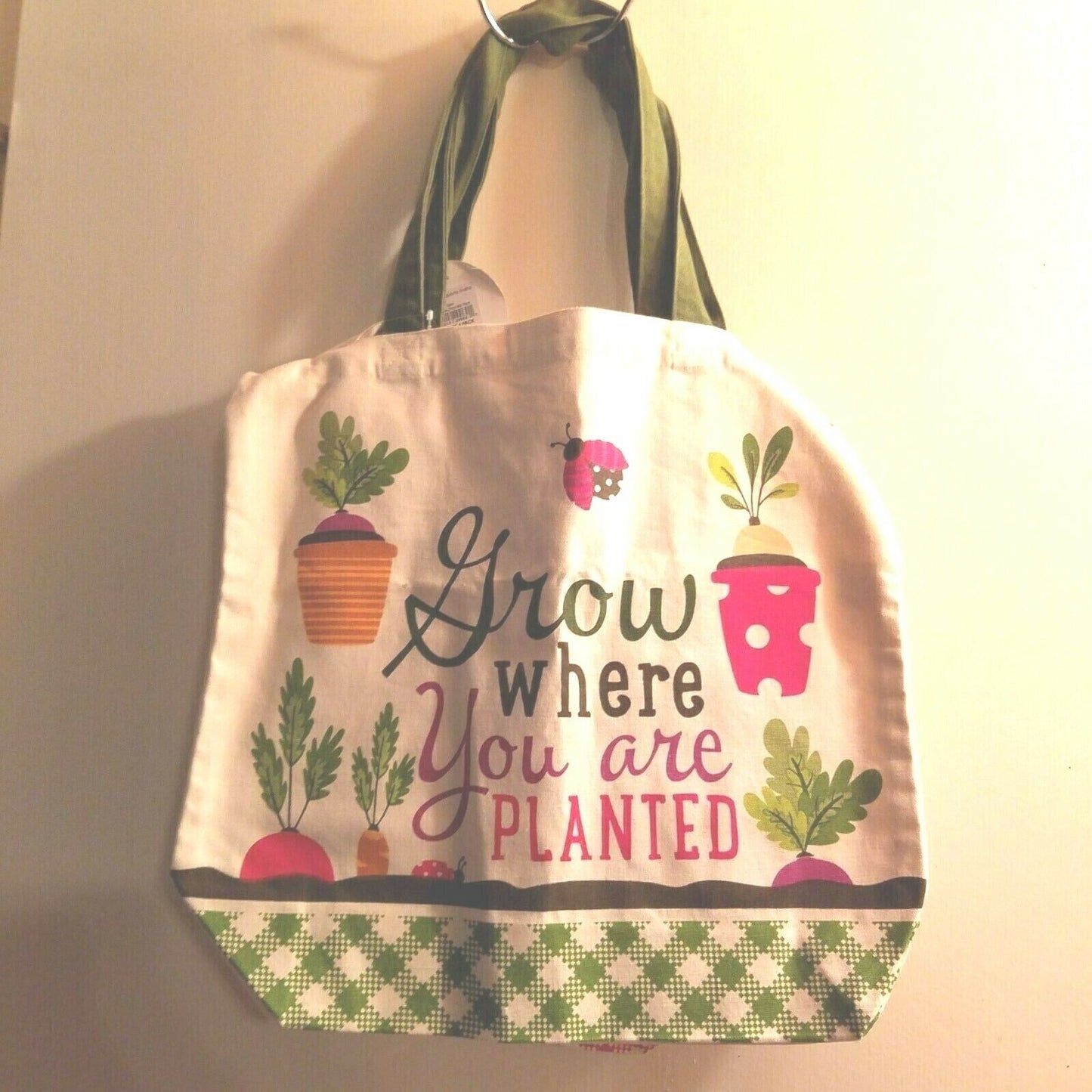 Shopping Bags Set 2 Canvas Grow outside and Play Grow where you are Planted