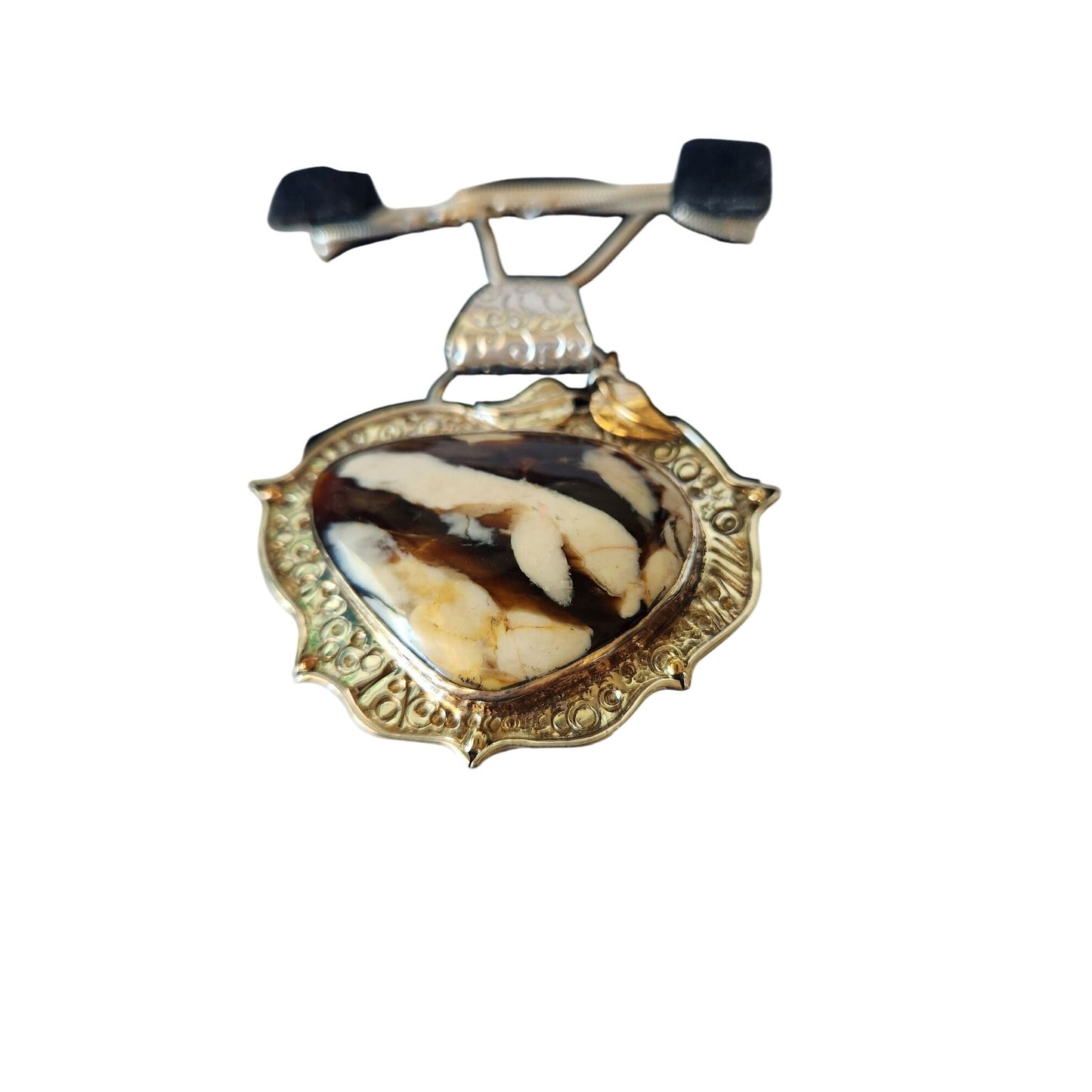 Necklace Peanutwood Silver Frame 1 Gold Leaf 1 Silver 39.6 gr Silver Snake Chain