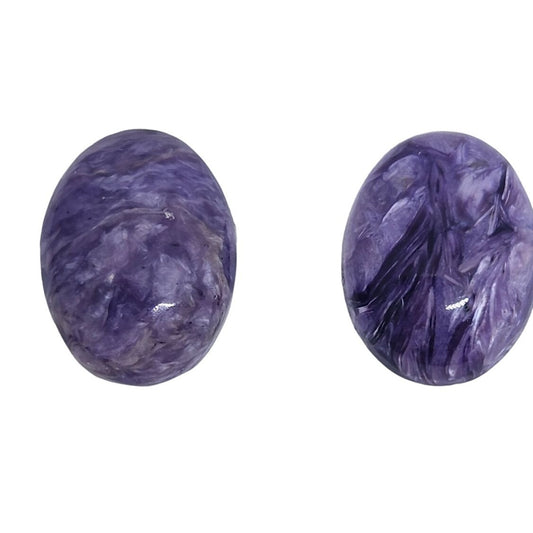 Gemstone Purple Jade Pair Oval 14.5 ct / 2.9Gr  18mm x 13mm x 4mm perfect for making earrings