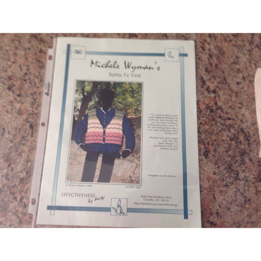 Craft Pattern Effectiveness design Michele Wyman's Santa Fe Vest Women 1998