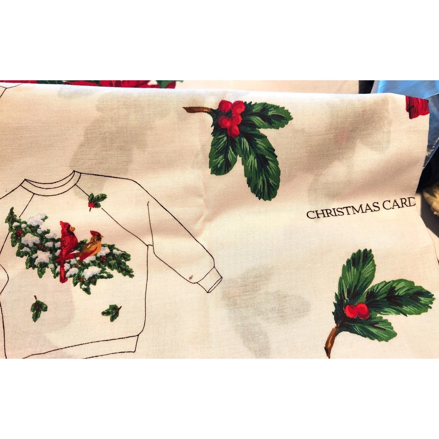 Craft Kit  Christmas Greenery Wearable Art Flowers Birds Ribbon Bows 46" x 36"