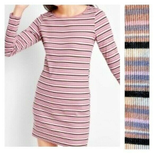 Dress Wild Fable Size XL Long Sleeve Pink Purple Stripe Dress