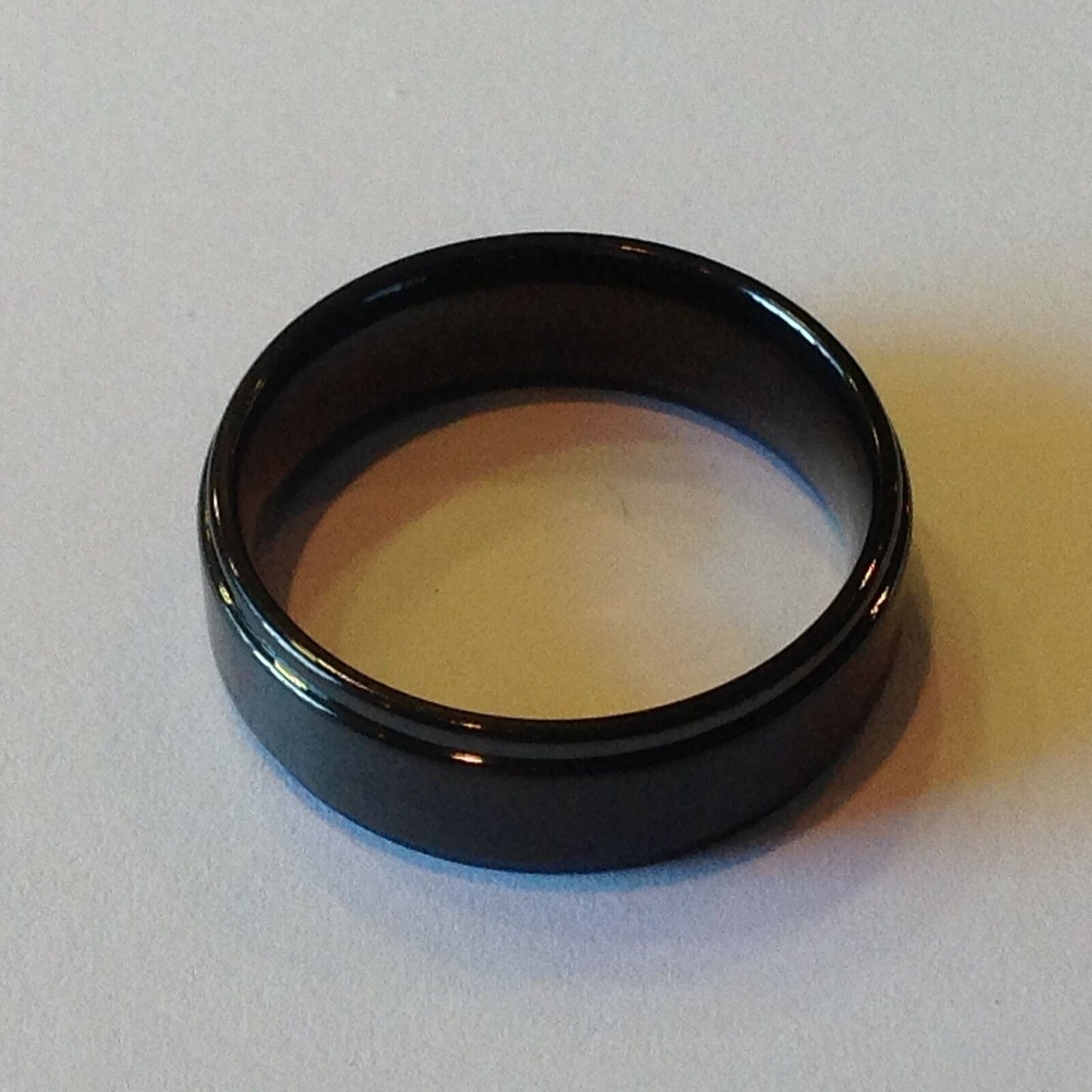 Ring 8 MM Titanium Ring Black High Polished Classy Domed Comfort Fit